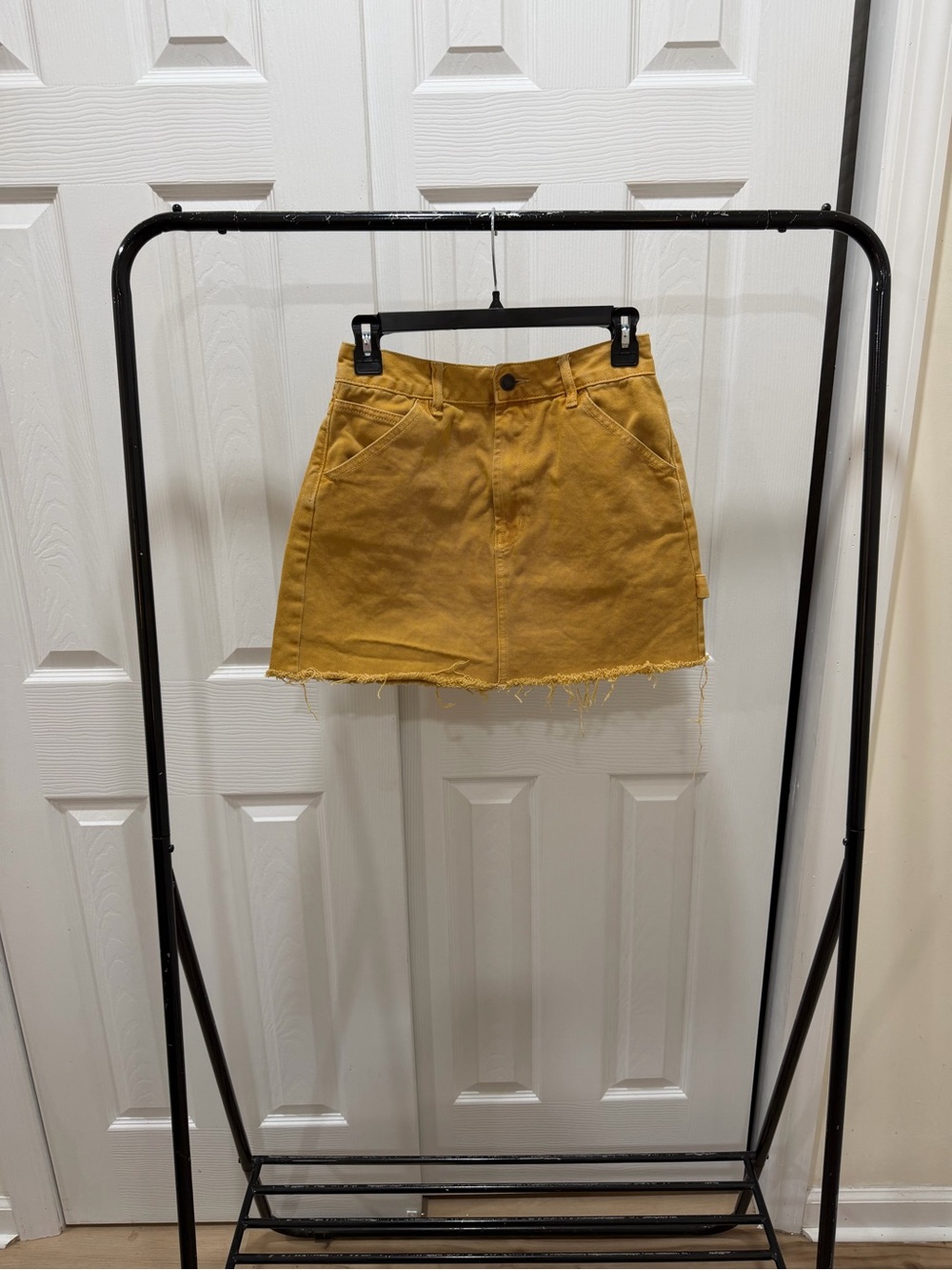 PacSun mustard yellow denim skirt